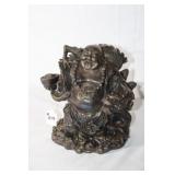Bronze Buddha with Dragon 9in Tall