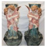 Pair of Art Nouveau Pottery Cherubs, Charleston