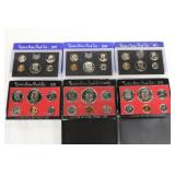 6 US Proof Sets; 1970 W/40% Silver Half, 1971,