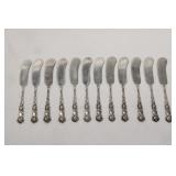 12pcs Sterling Butter Knives, Alvin Bridal Rose