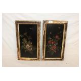 Pair of 19th Century Oil on Board Florals