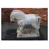 Pair of Carved Marble Horse, 30x32x10in