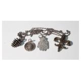 5pcs 925 Sterling Silver Items, 4 Pendants/Charms