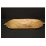 Vintage Wooden Dough Bowl, 27.5 x 11.5 inches
