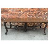 Large Oak Table w/ French Carved Base,