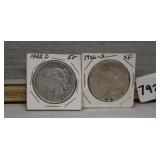 1922-D 1926-S Peace Silver Dollars