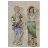 Pair of French Bisque Figurines #4077 16' Tall