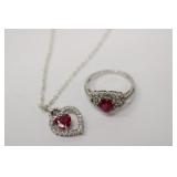 John Hardy 925 Ruby Ring and Necklace