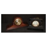 Pair of Ansonia Mantle Clocks w/ wood case &