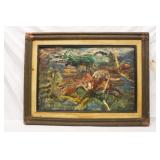 Impressionist Oil on Board 'Dancing Ladies'