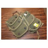 2 WWII 3 pouch hand grenade carriers