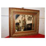 Antique Gilt and Oak Mirror, 27x31in