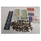 Unusual collection of coins, medals, tokens &