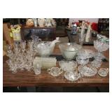 Large Lot of Vintage & Antique Press & Cut Glass