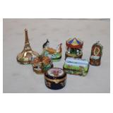 7pcs Limoges France Pill Boxes, Eiffel Tower,