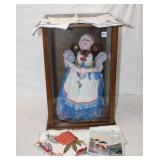Vintage Russian Doll w/ napkins in shadowbox