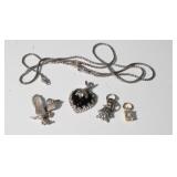 5pcs 925 Sterling Silver Pendant Charms and Chain