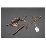 2pc Bronze Sitting Lady & 9' metal dragon