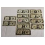 11 Pcs. US Silver Certificates, 1 Each $5-1953,