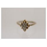 Yellow Gold Women's Cluster Diamond Ring