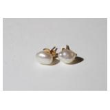 14kt YG Semi Baroque Pearls that Measure 6.25mm