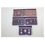 5 US Proof Sets, 1985, 1987, 1988, 1989, 1990 in