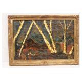 Oil on Canvas Abstract Forest Scene with thick