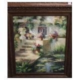 Signed Vandenberg Oil on Canvas Garden Scene
