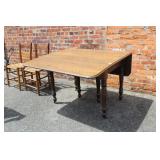 Chestnut Dropleaf Table w/ Casters