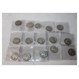 15pcs Washington Silver Quarters