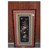 Asian Stitch Work on Silk in bamboo frame