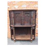 Gohic Reival Carves Oak Court Cabinet Late 19th