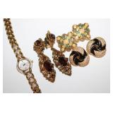 Costume Jewelry Lot; 3 pair of clip on earrings,