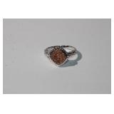 Sterling Silver 925 Ring w/ Brown Druzy Stone