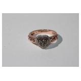 10kt Rose Gold Heart Shaped Ring 3.76 grms