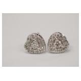 White Gold Diamond HEart Shaped Earrings