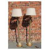 Pair of Wooden Floor Lamps