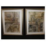 Architectural Prints signed J. Combs