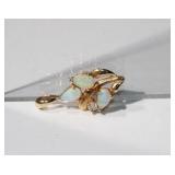 14kt YG Opal Pendant that Contains 3 Approx .15ct