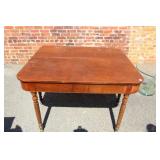 Antique Walnut Gate Leg Table w/ Brass Leg