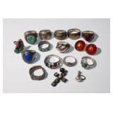 17pcs Misc. Sterling Jewelry Lot, 99.13 Grams