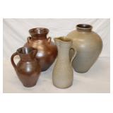 4pcs Pottery Unsigned, Tallest is 15.5 inches