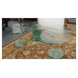 3pcs Post Modern Glass Coffee & End Tables