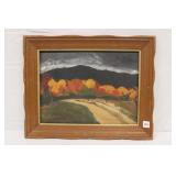 Oil on Board 'Fall Trees in Mountains'