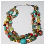 Sterling Precious Stone Necklace 15 inches