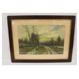 G.B. Mullen 1911 Watercolor Landscape Painting