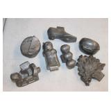 7pc Chocolate Molds; sled, bear, strawberry, hat,