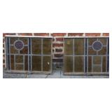 Pair of Mid-Century Leaded Glass Windows