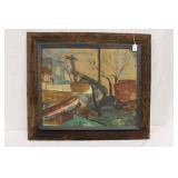 Emily Huntley Mid Century Oil on Canvas Still