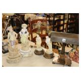 4pc Antique Bisque Lamps/base, Industrial Desk